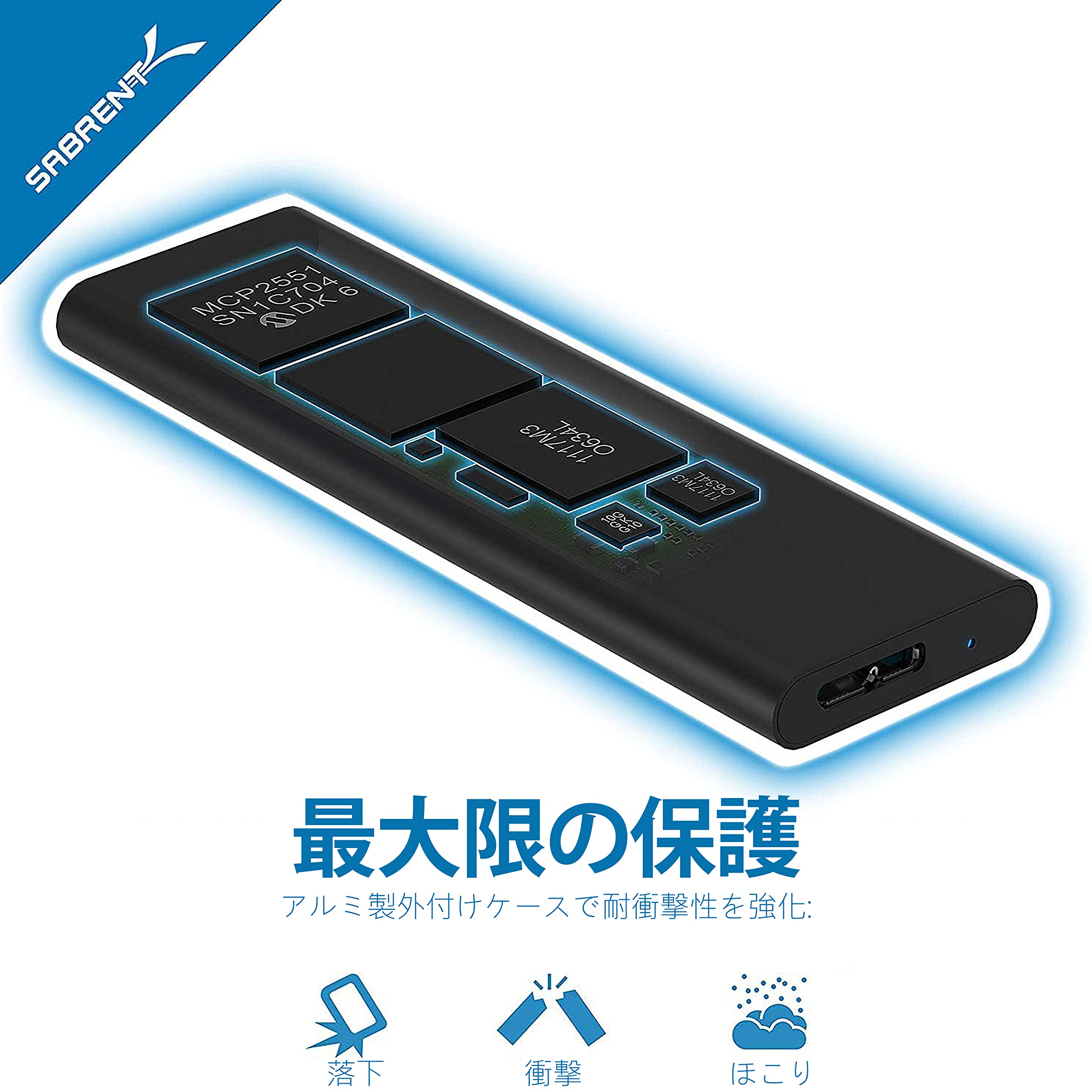 Amazon.co.jp: SABRENT M.2 SSD外付けケース SATA/ SSD 1TB、SSD 2TB